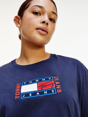 Curve Logo Embroidery Relaxed Fit T-Shirt | BLUE | Tommy Hilfiger