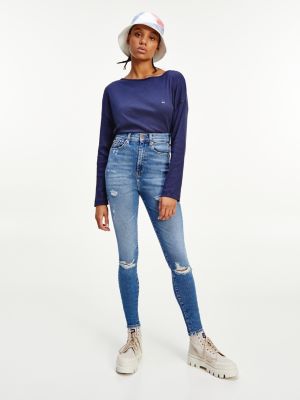 Jean Super Skinny Sylvia Taille Haute Delave Denim Tommy Hilfiger