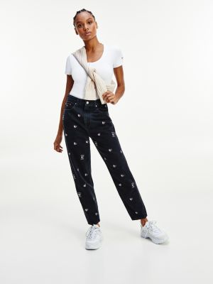 tommy jeans high rise tapered mom jeans