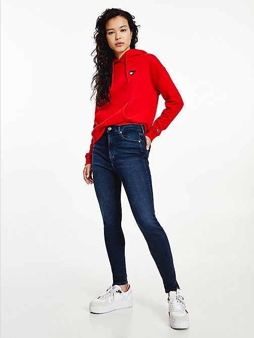 denim sylvia super skinny knöchellange jeans mit hohem bund für damen - tommy jeans