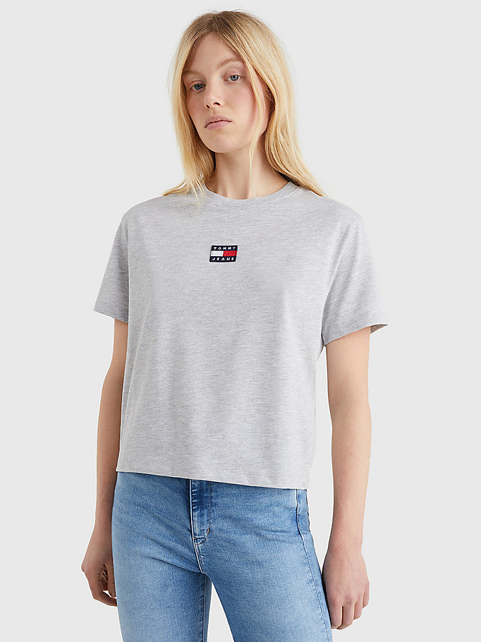 T-shirt Essential à badge Tommy | GRIS | Tommy Hilfiger