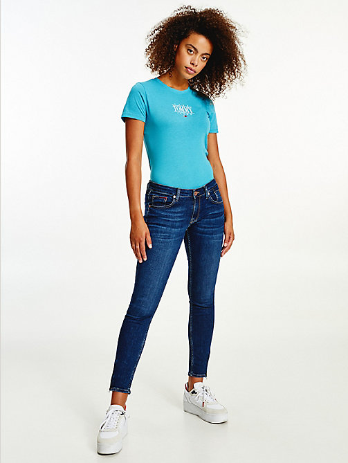 denim scarlett low rise skinny faded jeans for women tommy jeans