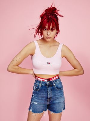 pink tommy jeans top