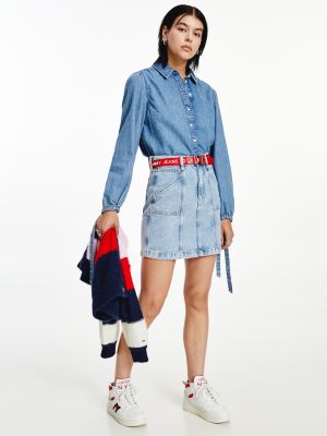 Denim Tie Cuff Blouse | DENIM | Tommy Hilfiger