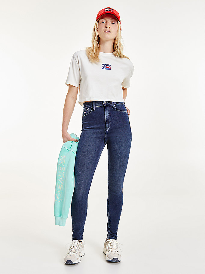 denim melany super skinny jeans mit ultrahohem bund für women - tommy jeans