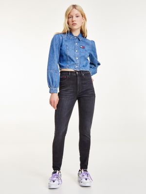 Sylvia High Rise Super Skinny Black Jeans | DENIM | Tommy Hilfiger