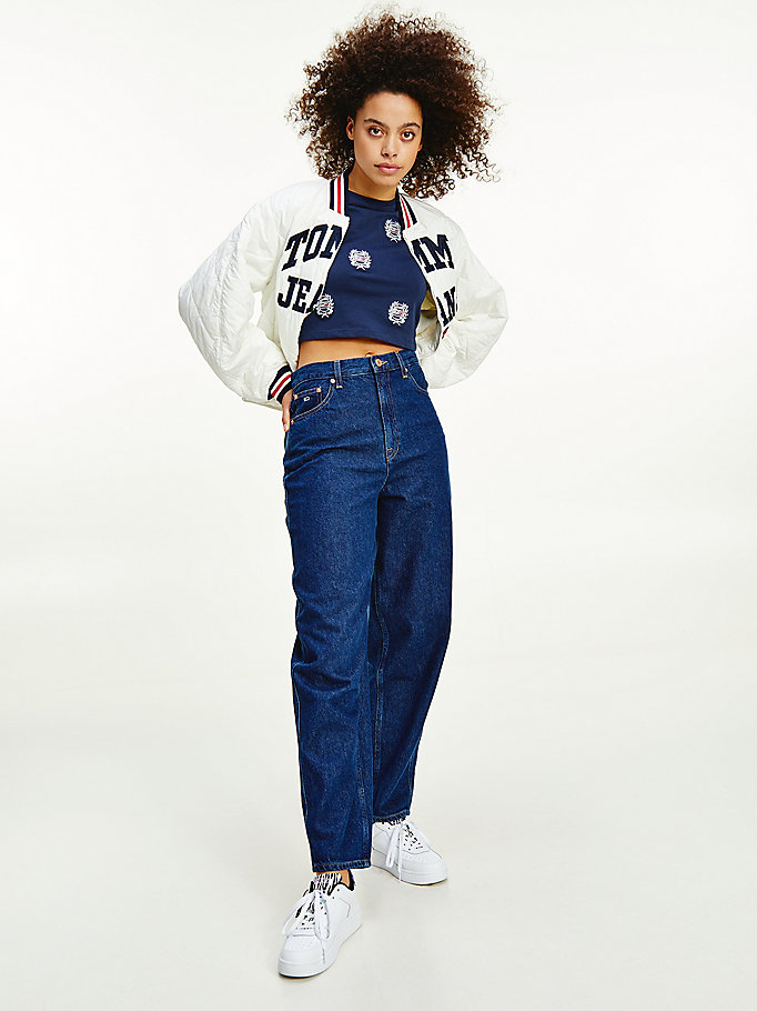 denim callie high rise tapered balloon jeans for women tommy jeans