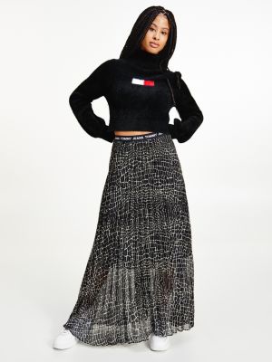 Fluffy coltrui met vlag | ZWART | Tommy Hilfiger