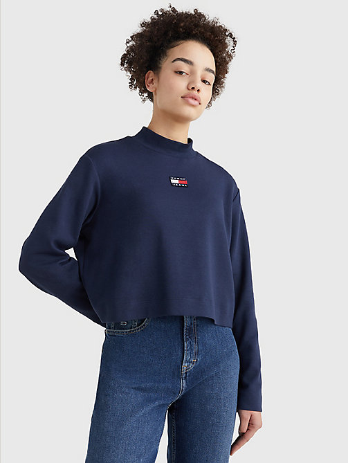 blue tommy badge relaxed t-shirt for women tommy jeans
