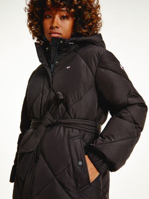 Recycled Down Belted Puffer Jacket BLACK | Tommy Hilfiger