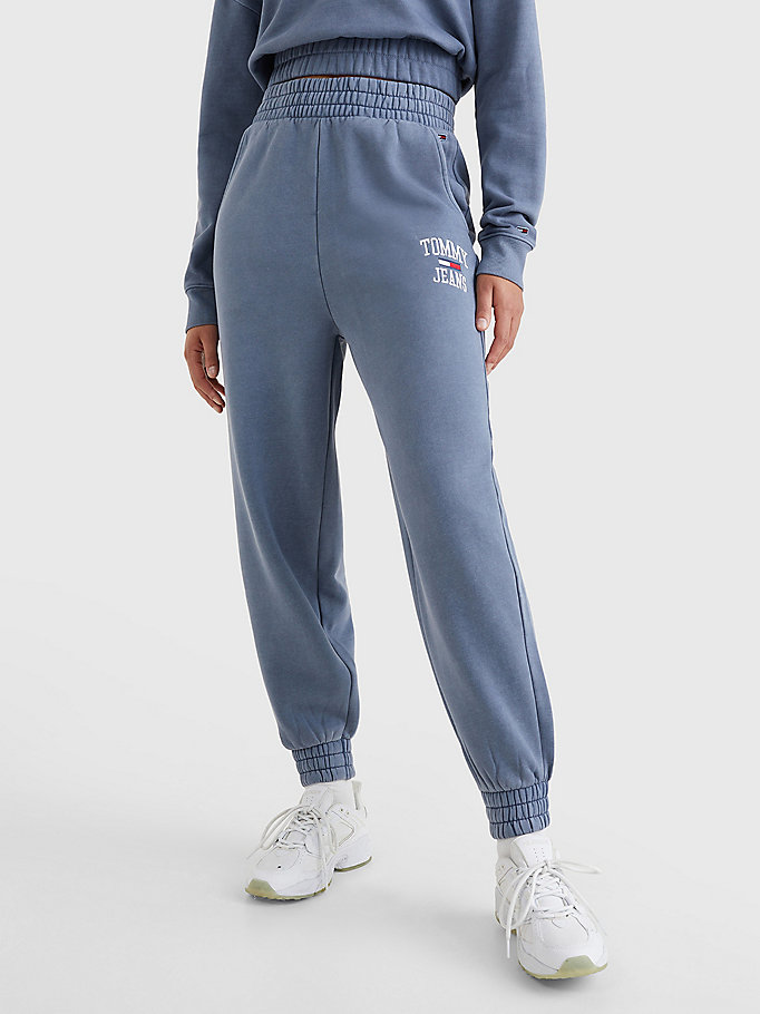 paars relaxed fit jogger met logo voor dames - tommy jeans
