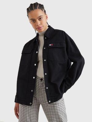 Garment Dyed Organic Cotton Overshirt | BLACK | Tommy Hilfiger