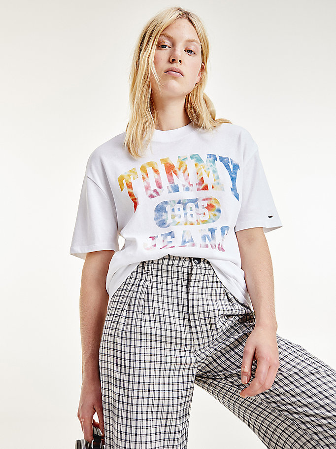 Tie-Dye Logo Oversized T-Shirt | WHITE | Tommy Hilfiger