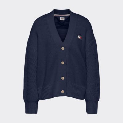 tommy jeans badge cardigan