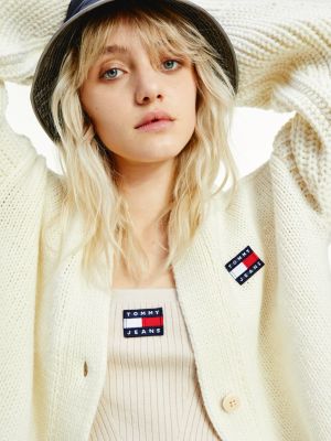 tommy jeans badge cardigan