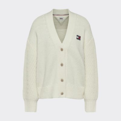 tommy jeans badge cardigan