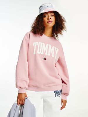 College Relaxed Fit Sweatshirt Met Logo Roze Tommy Hilfiger