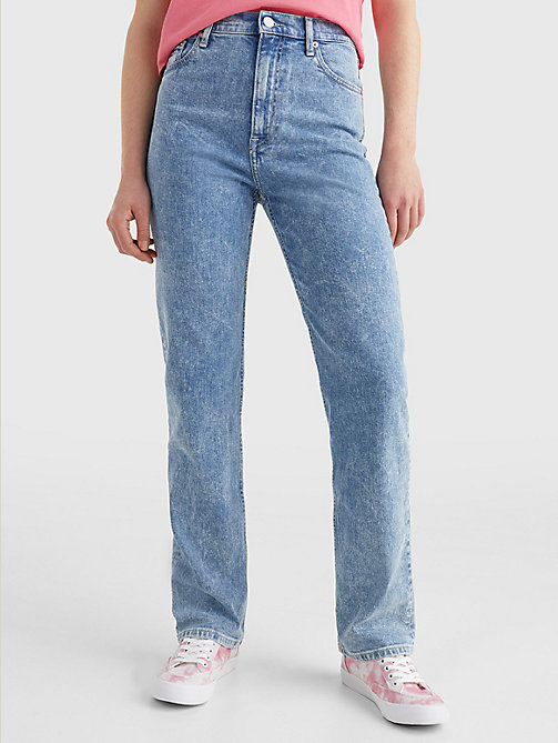 denim julie ultra high rise straight jeans voor women - tommy jeans