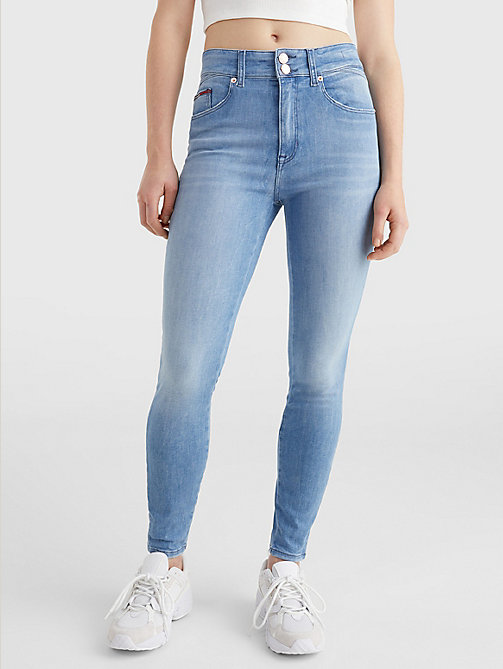 denim shape high rise skinny jeans for women tommy jeans