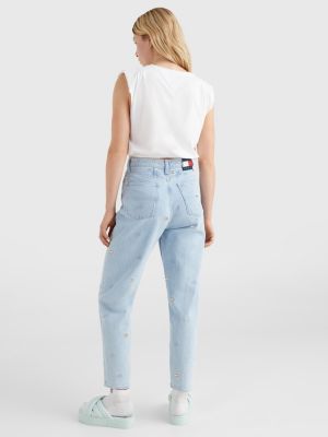Mom ultra high rise tapered jeans met borduursel | DENIM | Tommy Hilfiger