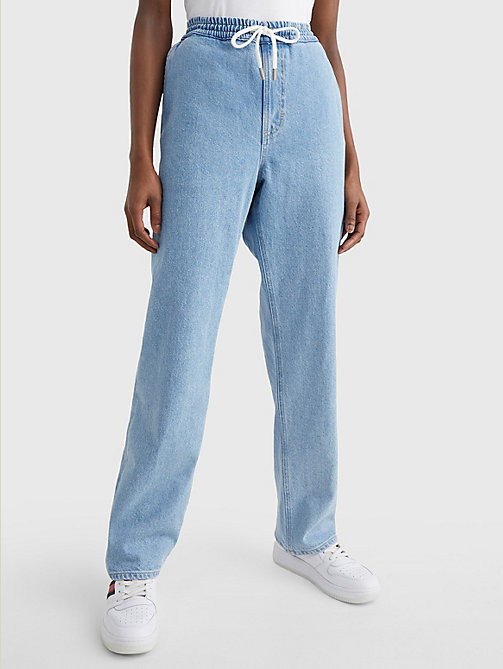 denim betsy jeans im jogginghosen-stil mit tunnelzug für damen - tommy jeans