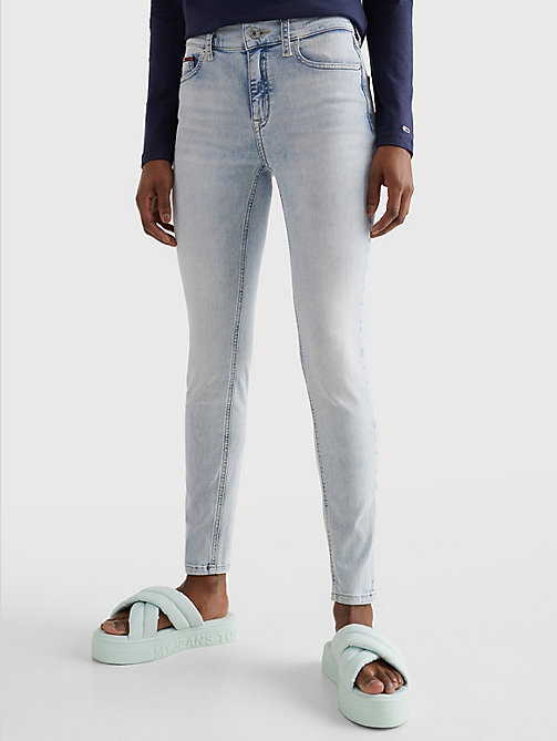 denim nora skinny knöchellange jeans mit mittelhohem bund für damen - tommy jeans