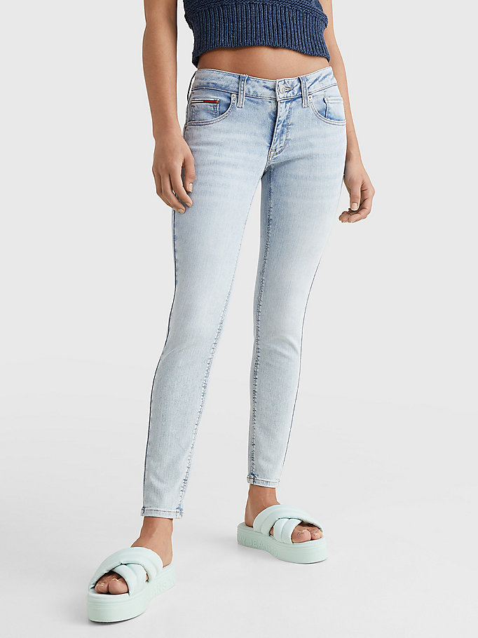 denim scarlett low rise skinny enkeljeans voor women - tommy jeans