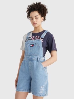 Hemp Denim Short Dungarees | DENIM | Tommy Hilfiger