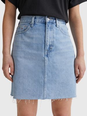 a line denim skirt