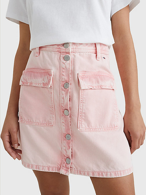 denim faded denim mini skirt for women tommy jeans