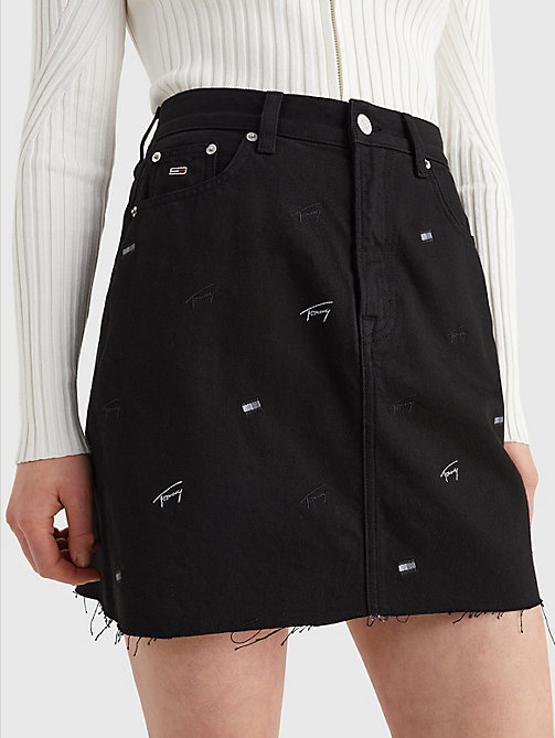 minifalda vaquera con bordado denim de mujer tommy jeans