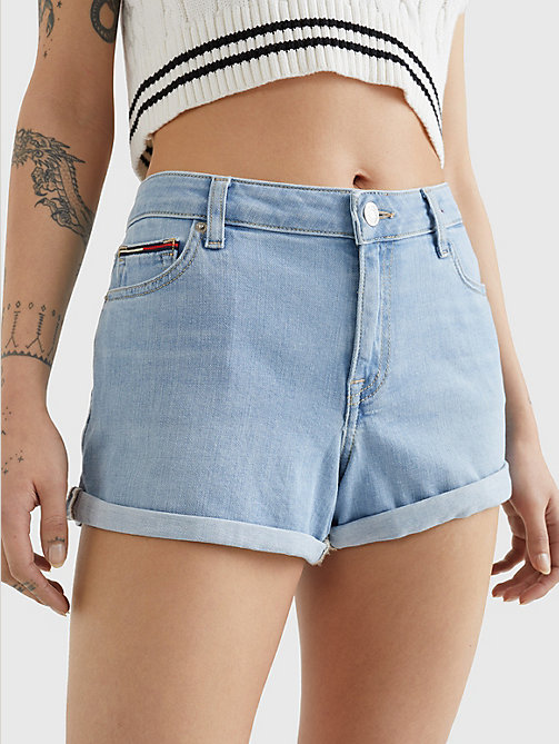 short en jean délavé denim pour femmes tommy jeans