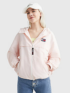 pink badge chicago windbreaker for women tommy jeans