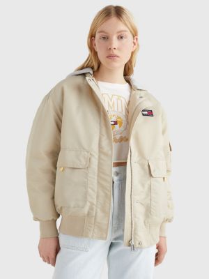 Bomberjack met capuchon en badge | BEIGE | Tommy Hilfiger