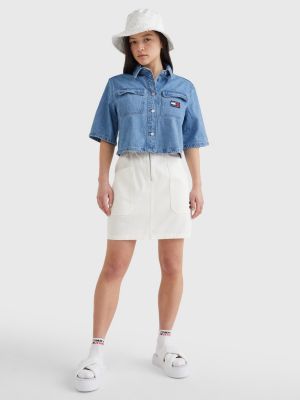 short denim shirts