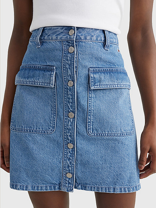 denim badge denim mini skirt for women tommy jeans