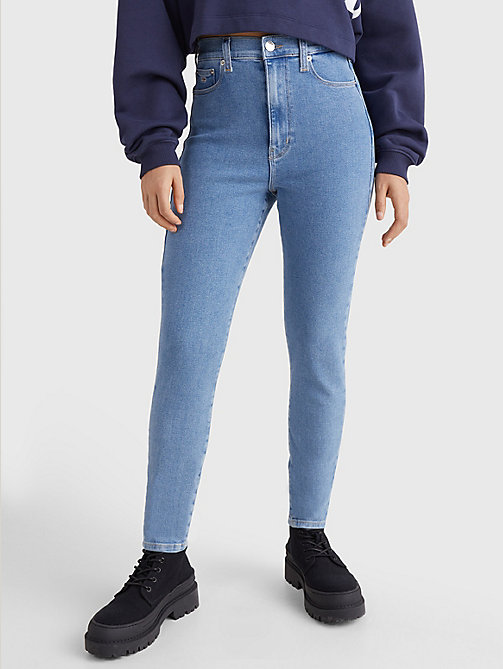 denim melany super skinny jeans mit ultrahohem bund für damen - tommy jeans