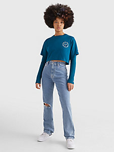 Femme Vêtements Jeans Jeans coupe droite Pantalon en jean Jean Tommy Hilfiger en coloris Bleu 