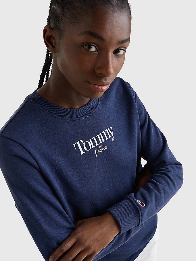 Tommy Hilfiger Varsity Graphic Crew Neck Sweatshirt in Marine gym and workout clothes Sweatshirts Blue Womens Mens Clothing Mens Activewear 