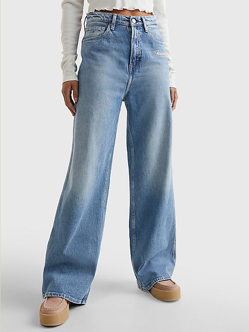 denim claire wide jeans mit hohem bund für damen - tommy jeans