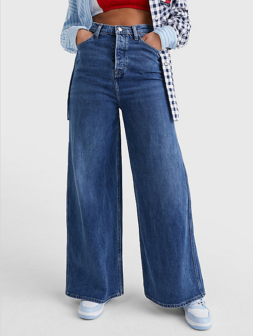 jean oversize mabel taille très haute denim pour femmes tommy jeans