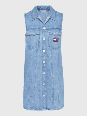 Min borde Lago taupo Vestido vaquero sin mangas | DENIM | Tommy Hilfiger