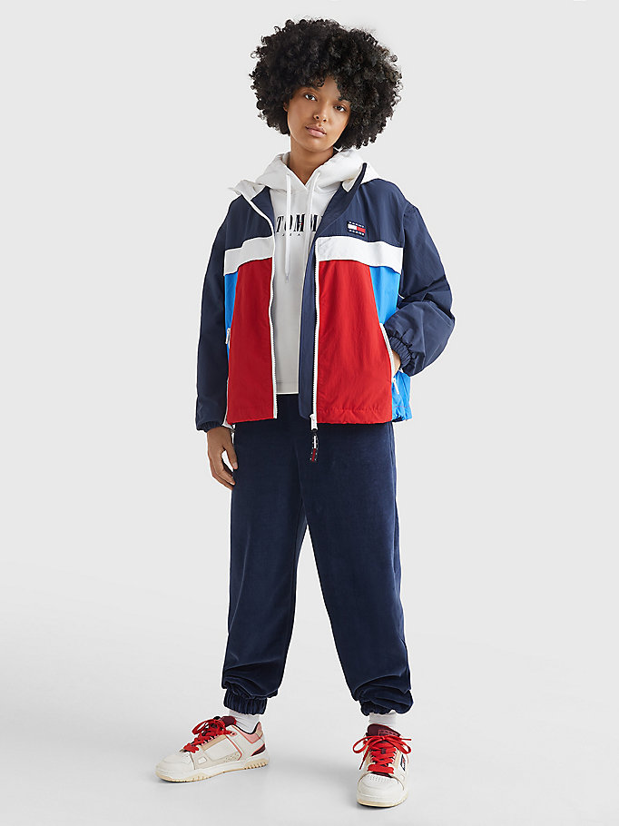 Colour-Blocked Recycled Chicago Windbreaker | BLUE | Tommy Hilfiger