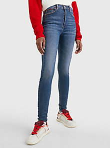 denim sylvia high rise skinny faded indigo jeans for women tommy jeans