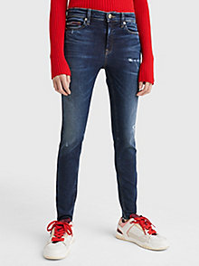 деним укороченные джины скинни nora средней посадки для женщины - tommy jeans