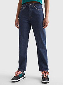 denim harper high rise straight jeans voor dames - tommy jeans
