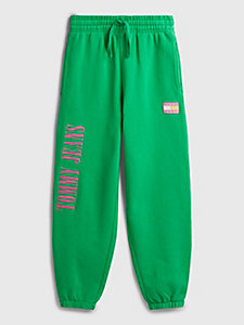 green exclusive pop drop flag joggers for women tommy jeans