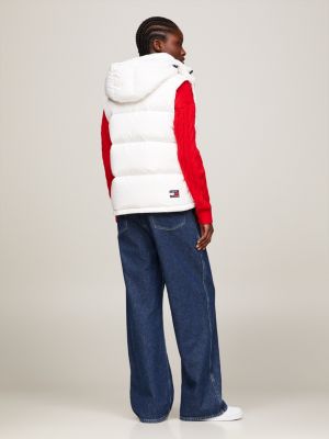 Hooded Alaska Puffer Vest | White | Tommy Hilfiger