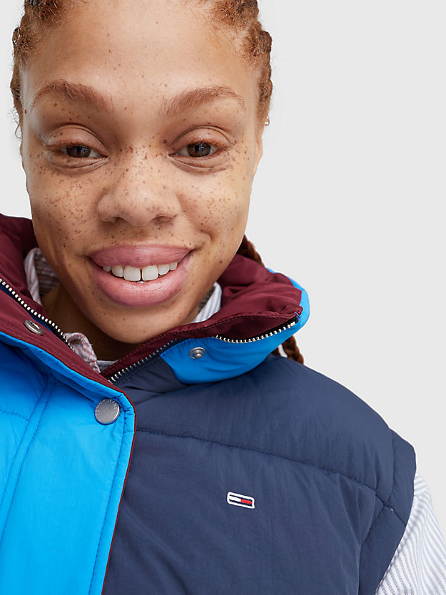 Two-Tone Oversized Fit Puffer Vest | BLUE | Tommy Hilfiger