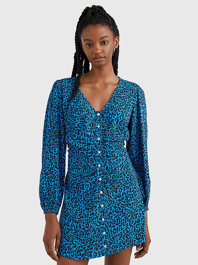 Moda Sukienki Sukienki koszulowe H&M Koszulowa sukienka niebieski W stylu casual 